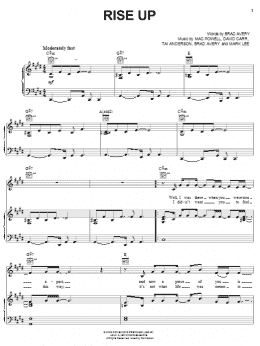 page one of Rise Up (Piano, Vocal & Guitar Chords (Right-Hand Melody))