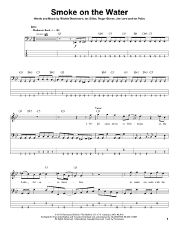 page one of Smoke On The Water (Bass Guitar Tab)