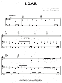 page one of L.O.V.E. (Piano, Vocal & Guitar Chords (Right-Hand Melody))