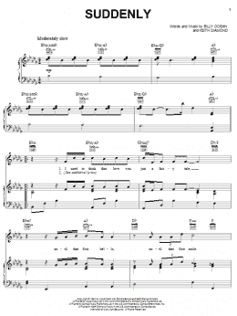 page one of Suddenly (Piano, Vocal & Guitar Chords (Right-Hand Melody))