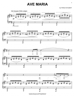 page one of Ave Maria (Piano, Vocal & Guitar Chords (Right-Hand Melody))