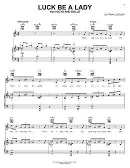 page one of Luck Be A Lady (Piano, Vocal & Guitar Chords (Right-Hand Melody))