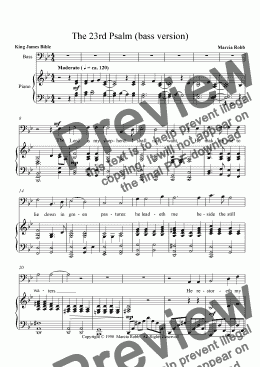 page one of The 23rd Psalm (bass version)