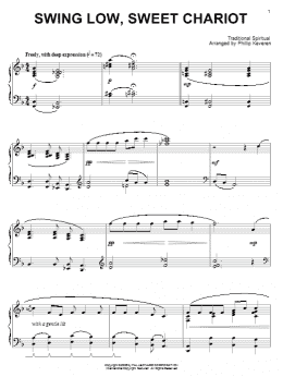 page one of Swing Low, Sweet Chariot (Piano Solo)