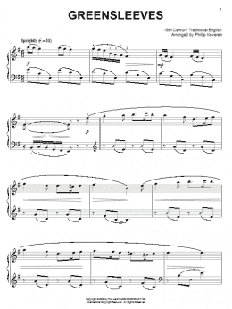 page one of Greensleeves (Piano Solo)