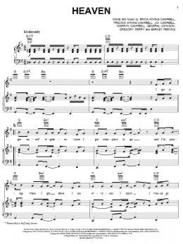 page one of Heaven (Piano, Vocal & Guitar Chords (Right-Hand Melody))