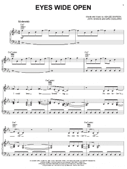 page one of Eyes Wide Open (Piano, Vocal & Guitar Chords (Right-Hand Melody))