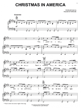 page one of Christmas In America (Piano, Vocal & Guitar Chords (Right-Hand Melody))