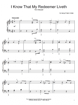 page one of I Know That My Redeemer Liveth (Easy Piano)