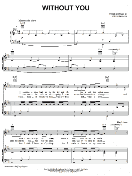 page one of Without You (Piano, Vocal & Guitar Chords (Right-Hand Melody))