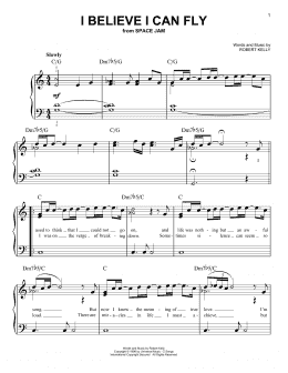 page one of I Believe I Can Fly (Easy Piano)