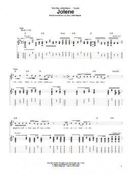 page one of Jolene (Guitar Tab)