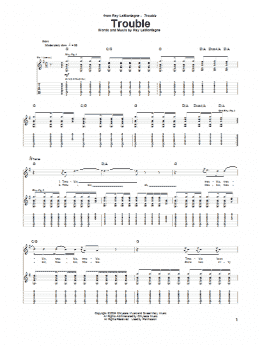 page one of Trouble (Guitar Tab)