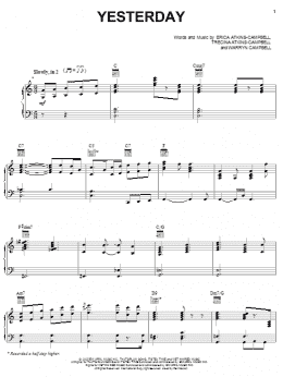 page one of Yesterday (Piano, Vocal & Guitar Chords (Right-Hand Melody))