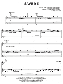 page one of Save Me (Piano, Vocal & Guitar Chords (Right-Hand Melody))