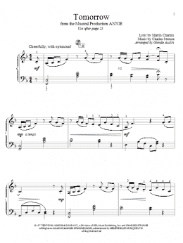 page one of Tomorrow (Educational Piano)