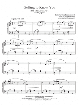 page one of Getting To Know You (Educational Piano)