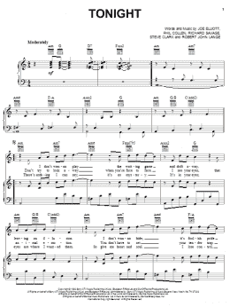 page one of Tonight (Piano, Vocal & Guitar Chords (Right-Hand Melody))