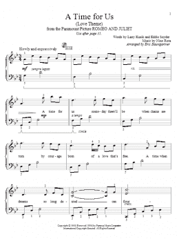 page one of A Time For Us (Love Theme) (Educational Piano)