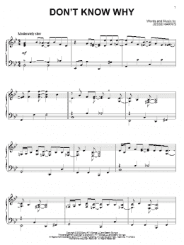 page one of Don't Know Why (Piano Solo)