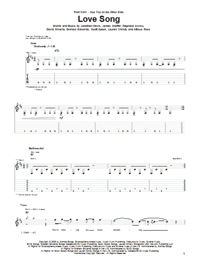 Love Song (Guitar Tab) - Print Sheet Music Now