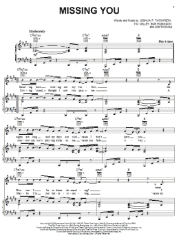 page one of Missing You (Piano, Vocal & Guitar Chords (Right-Hand Melody))