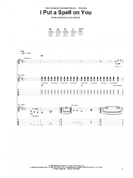 page one of I Put A Spell On You (Guitar Tab)