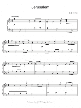 page one of Jerusalem (Piano Solo)