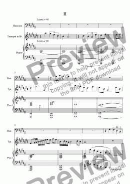 page one of Sonata for Trumpet, Bassoon and Piano, Mvt 2