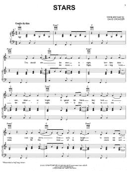 page one of Stars (Piano, Vocal & Guitar Chords (Right-Hand Melody))