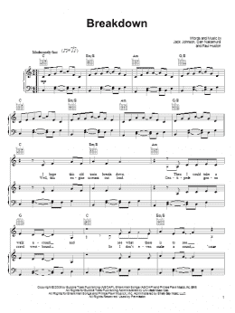 page one of Breakdown (Piano, Vocal & Guitar Chords (Right-Hand Melody))