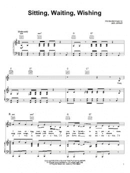 page one of Sitting, Waiting, Wishing (Piano, Vocal & Guitar Chords (Right-Hand Melody))