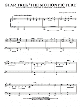 page one of Star Trek The Motion Picture (Piano Solo)