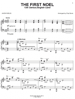 page one of The First Noel (Piano Solo)