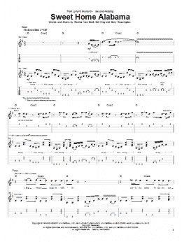 page one of Sweet Home Alabama (Guitar Tab)