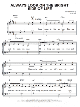 page one of Always Look On The Bright Side Of Life (from Monty Python's Spamalot) (Easy Piano)