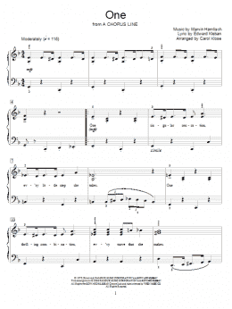 page one of One (Educational Piano)