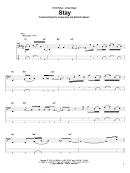 page one of Stay (Bass Guitar Tab)