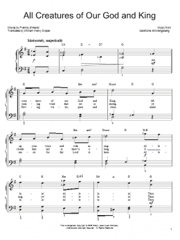 page one of All Creatures Of Our God And King (Easy Piano)