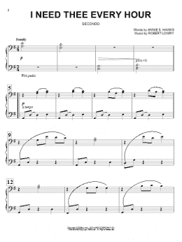 page one of I Need Thee Every Hour (Piano Duet)