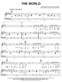 page one of The World (Piano, Vocal & Guitar Chords (Right-Hand Melody))