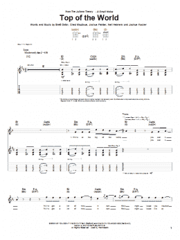 page one of Top Of The World (Guitar Tab)