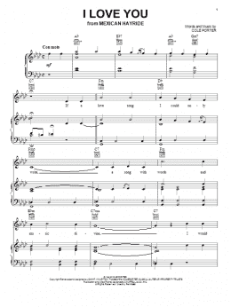 page one of I Love You (Piano, Vocal & Guitar Chords (Right-Hand Melody))