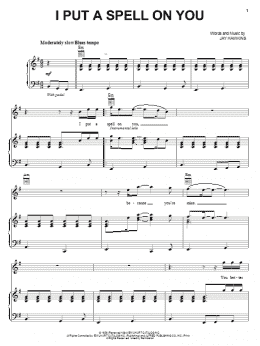 page one of I Put A Spell On You (Piano, Vocal & Guitar Chords (Right-Hand Melody))