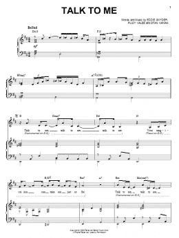 page one of Talk To Me (Piano & Vocal)