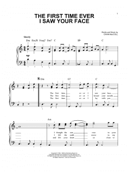 page one of The First Time Ever I Saw Your Face (Easy Piano)