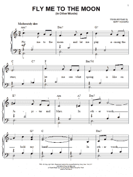 page one of Fly Me To The Moon (In Other Words) (Easy Piano)