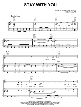 page one of Stay With You (Piano, Vocal & Guitar Chords (Right-Hand Melody))