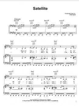 page one of Satellite (Piano, Vocal & Guitar Chords (Right-Hand Melody))