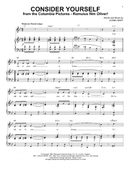 page one of Consider Yourself (Piano & Vocal)